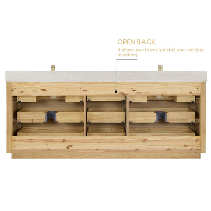 Meuble-lavabo Porto avec dessus en quartz blanc sans miroir