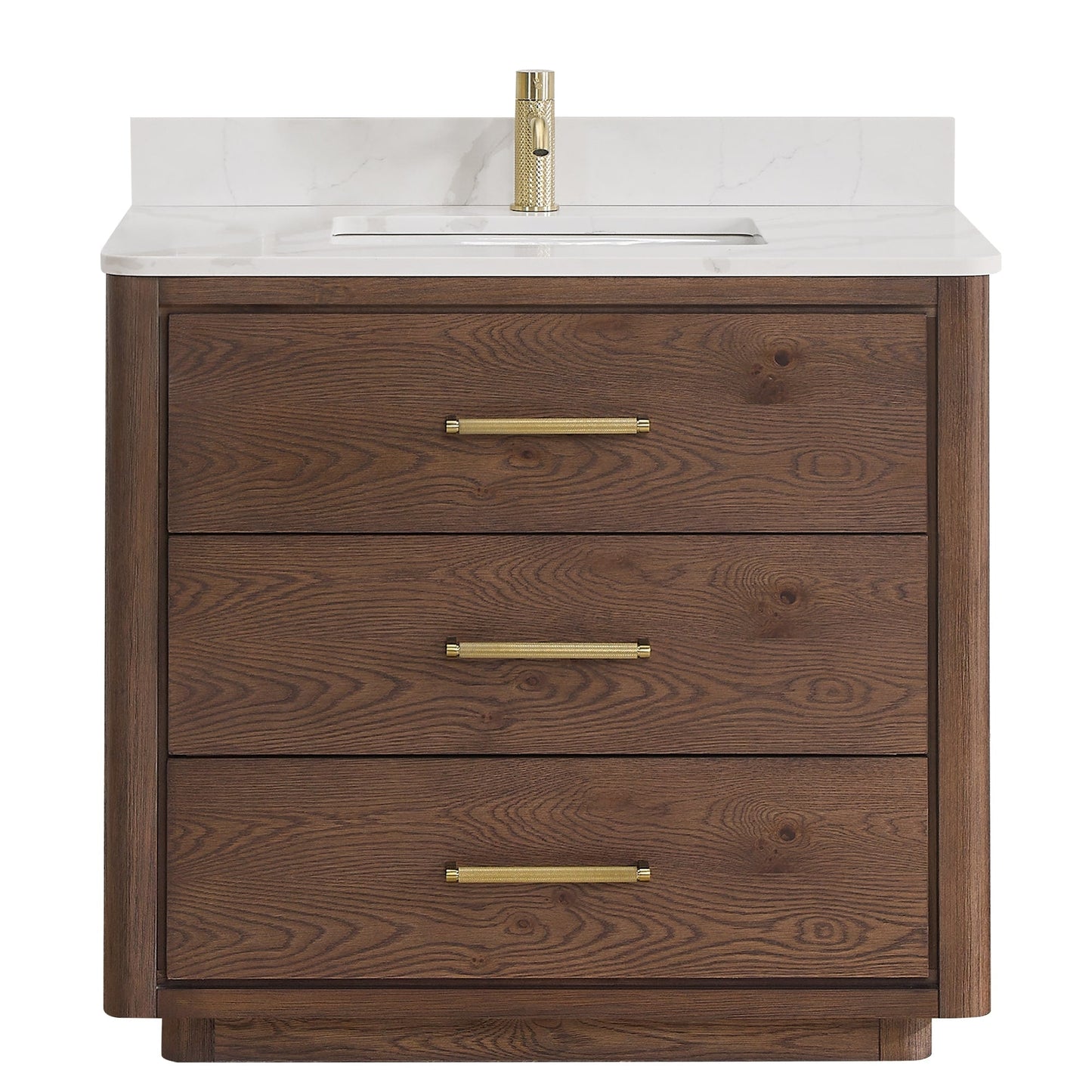 Meuble-lavabo Porto avec dessus en quartz blanc sans miroir