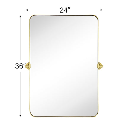 Miroir mural rectangulaire pivotant et inclinable en métal TEHOME Jonathan