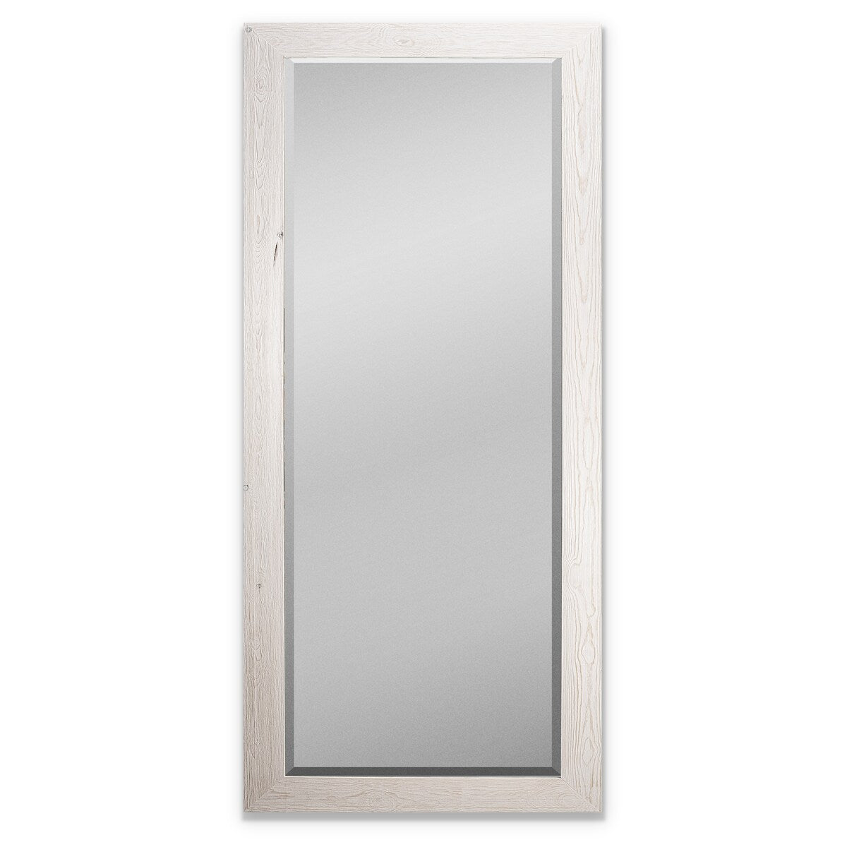 Miroir pleine longueur en bois de grange - Blanc vieilli - 62 x 27