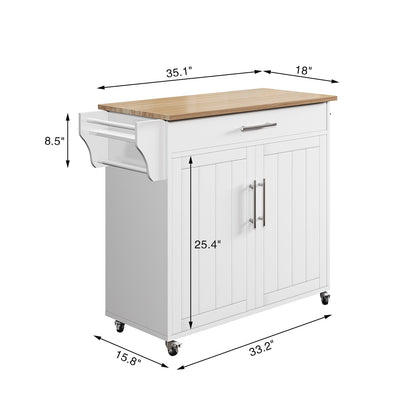 Îlot de cuisine roulant avec armoire de rangement