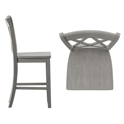 Chaises de comptoir Ronda à dossier double en X (lot de 2)