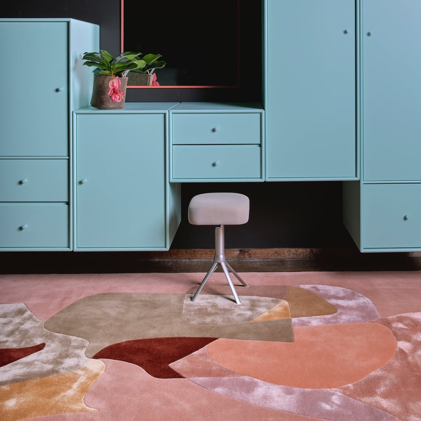 Tapis touffeté à la main Rosè