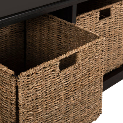 Banc de rangement SAFAVIEH Eola gris/blanc - 47 x 16,1 x 19,9 - 47 L x 16 P x 20 H