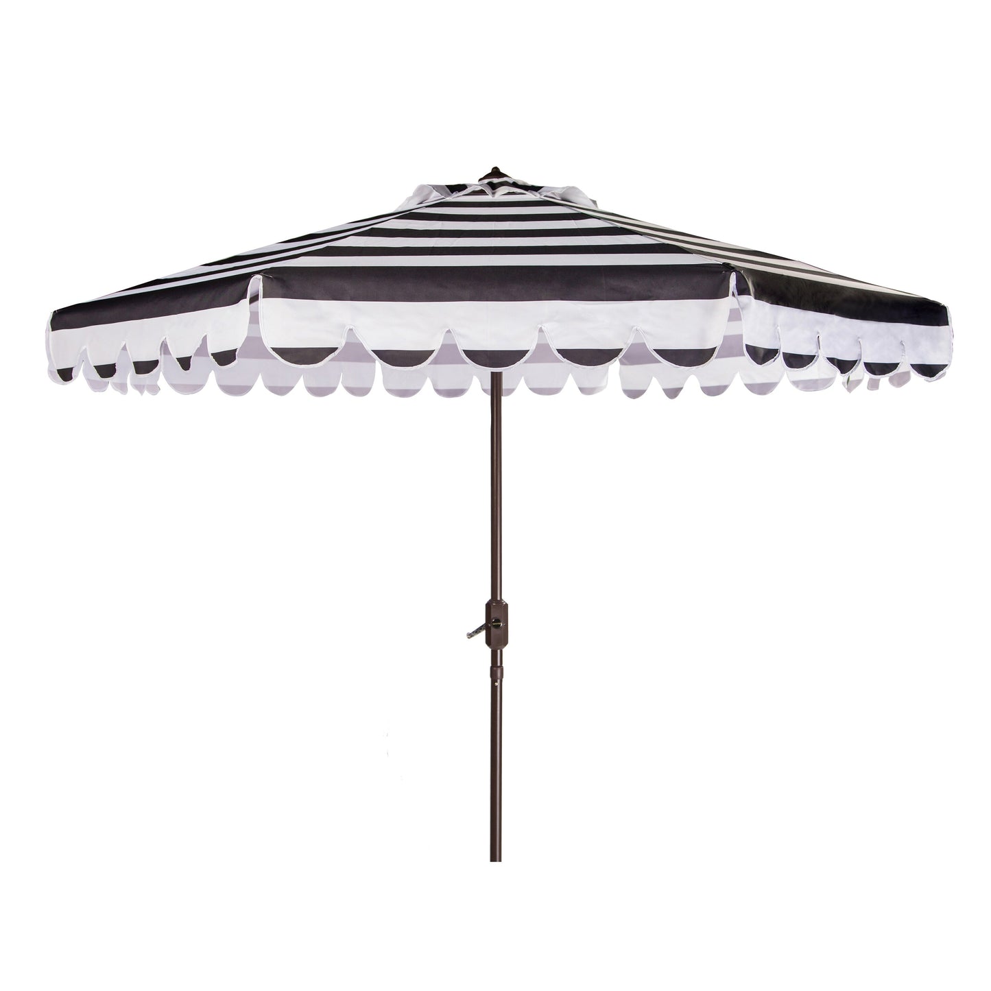 Parapluie à manivelle rayé SAFAVIEH Nargiz de 2,7 m, à motif festonné