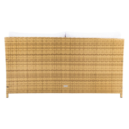 Lit de repos d'extérieur SAFAVIEH Taniyah en osier avec oreiller et coussins - 53 L x 28 P x 62 H