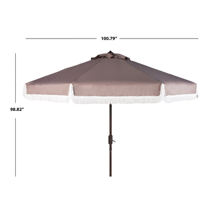 Parasol d'extérieur à manivelle SAFAVIEH Ronette Fringe de 9 pieds