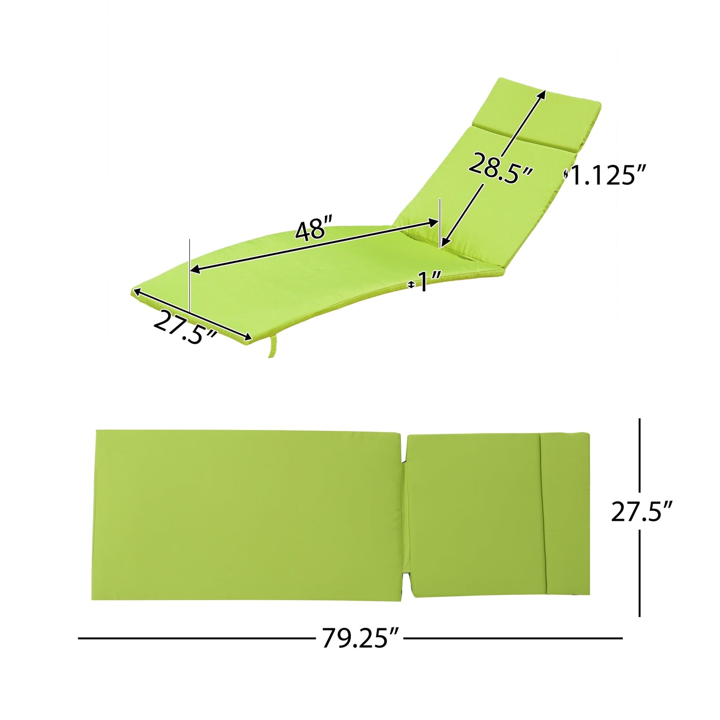 Ensemble de coussins d'extérieur Salem pour chaise longue - Coussins uniquement (lot de 2) par Christopher Knight Home - 79,25 L x 27,50 l x 1,50 H