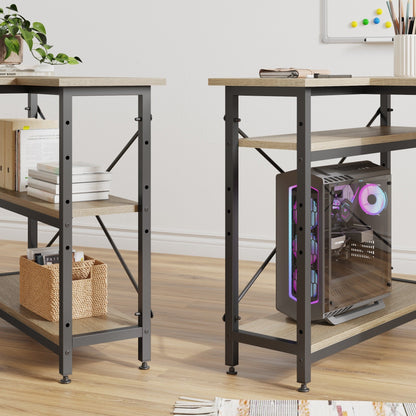 Petit bureau en L avec étagères de rangement Bureau d'ordinateur d'angle