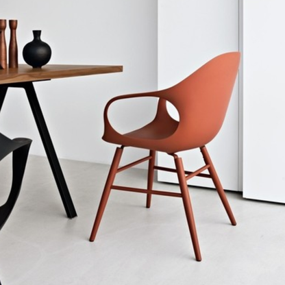 Chaise éléphant avec base en bois