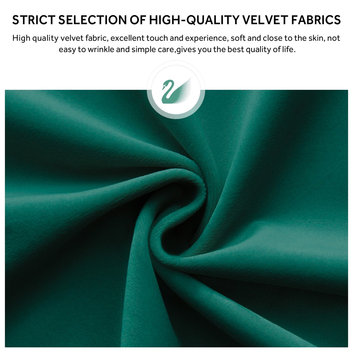 Chaise de salle à manger capitonnée en velours avec pieds en bois massif, lot de 6