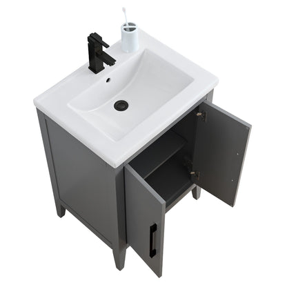 Meuble-lavabo simple Vanity Art 20, 24 ou 30 avec dessus en céramique