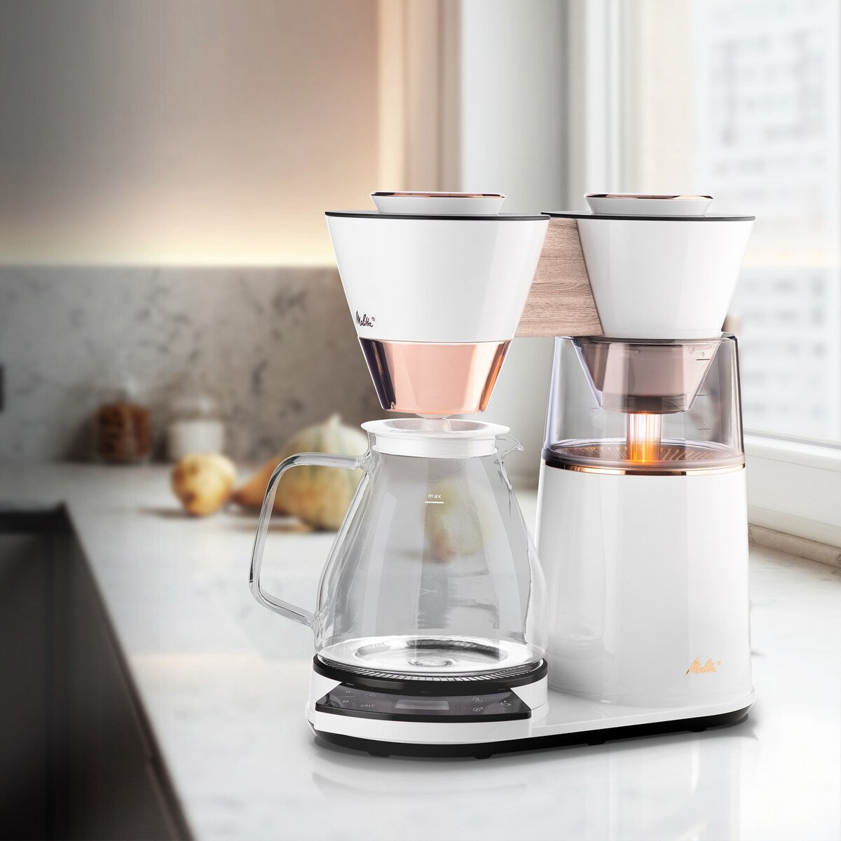 Cafetière filtre Vision Luxe 12 tasses avec tableau de bord rotatif