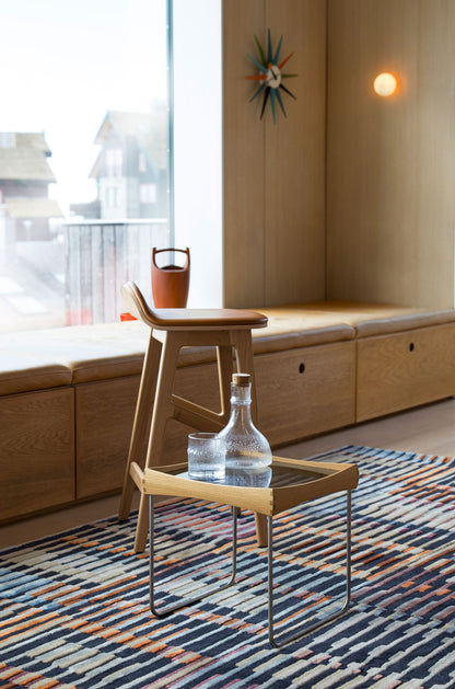 Tapis touffeté à la main marron corail sur le devant