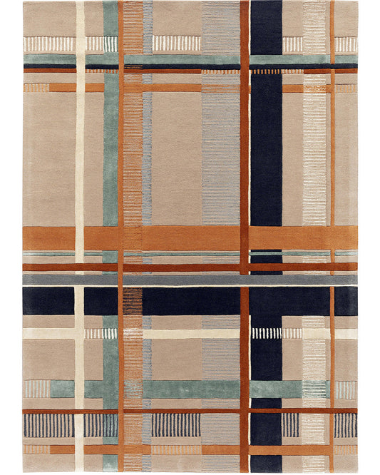 Tapis touffeté à la main corail amande Ruter