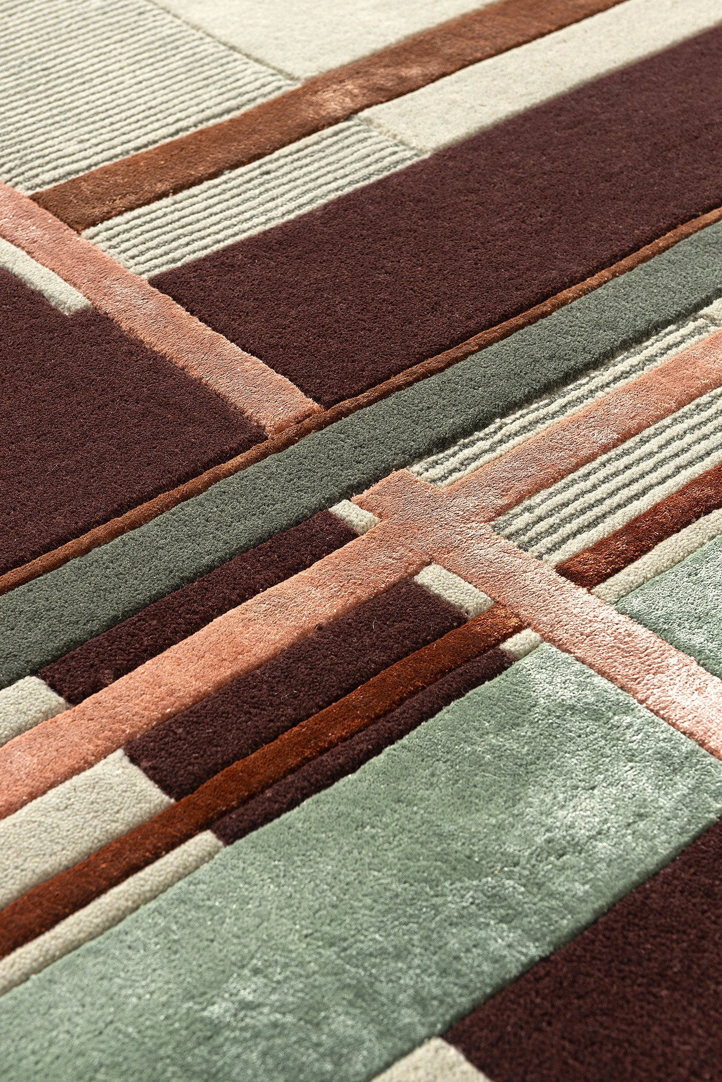 Tapis touffeté à la main vert armée Ruter