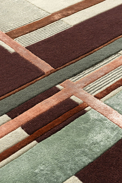 Tapis touffeté à la main vert armée Ruter