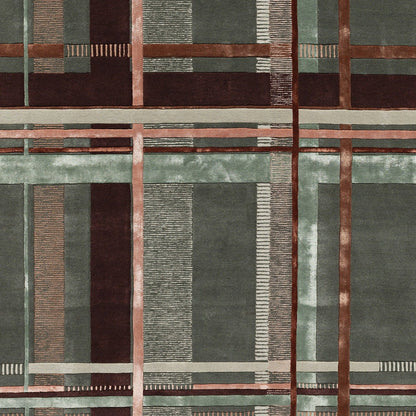 Tapis touffeté à la main vert armée Ruter