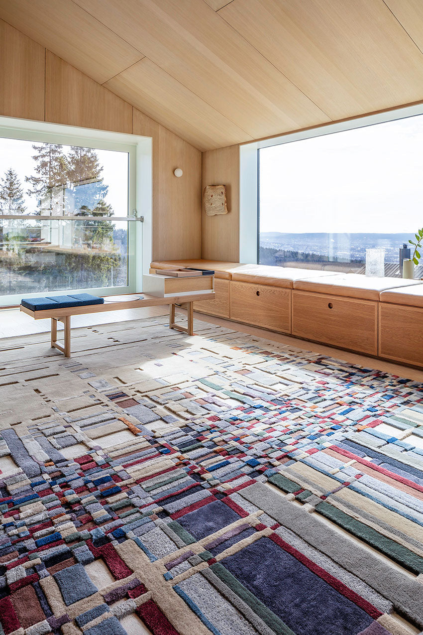 Tapis tufté main gris ardoise urbain