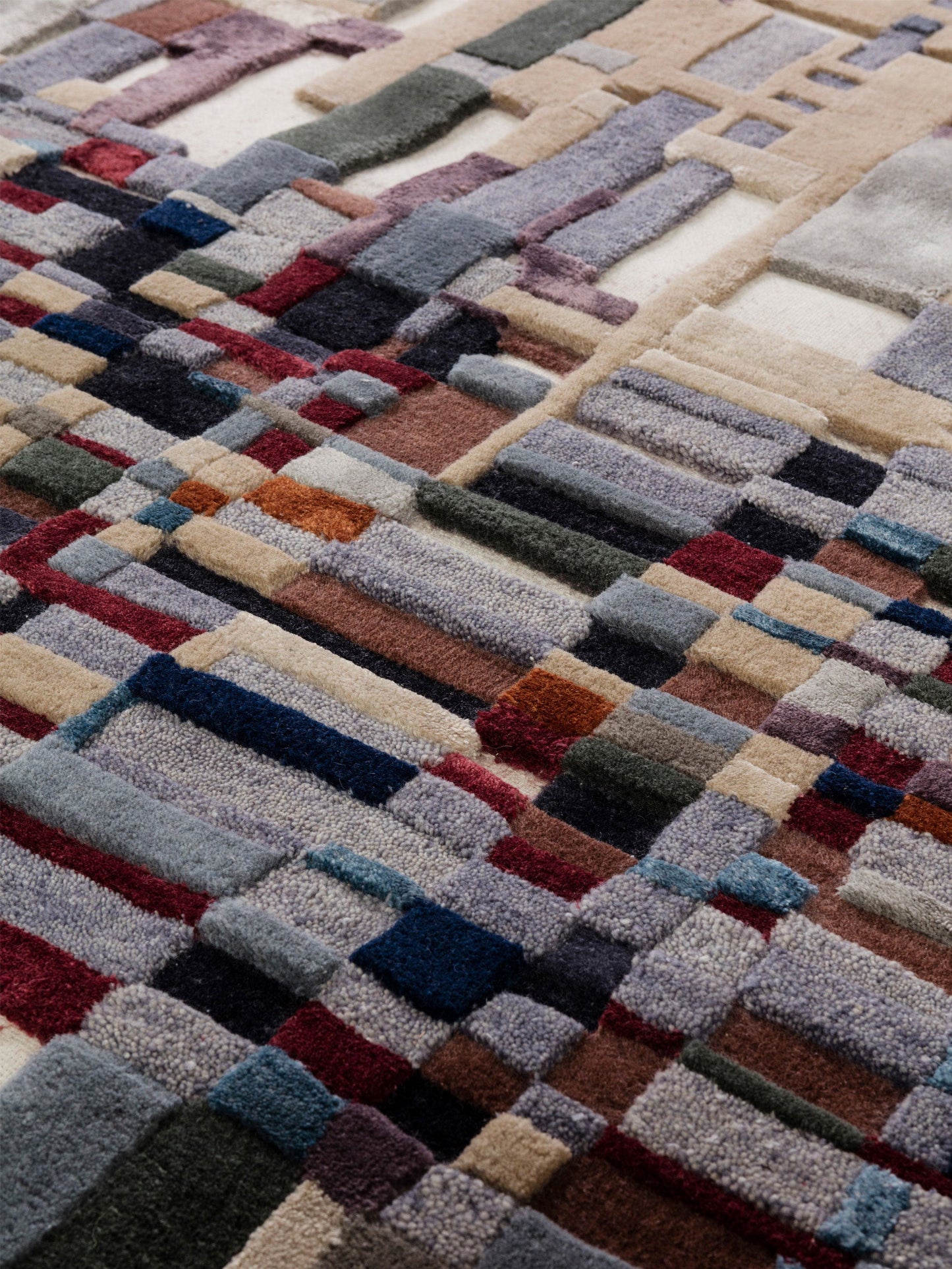 Tapis tufté main gris ardoise urbain