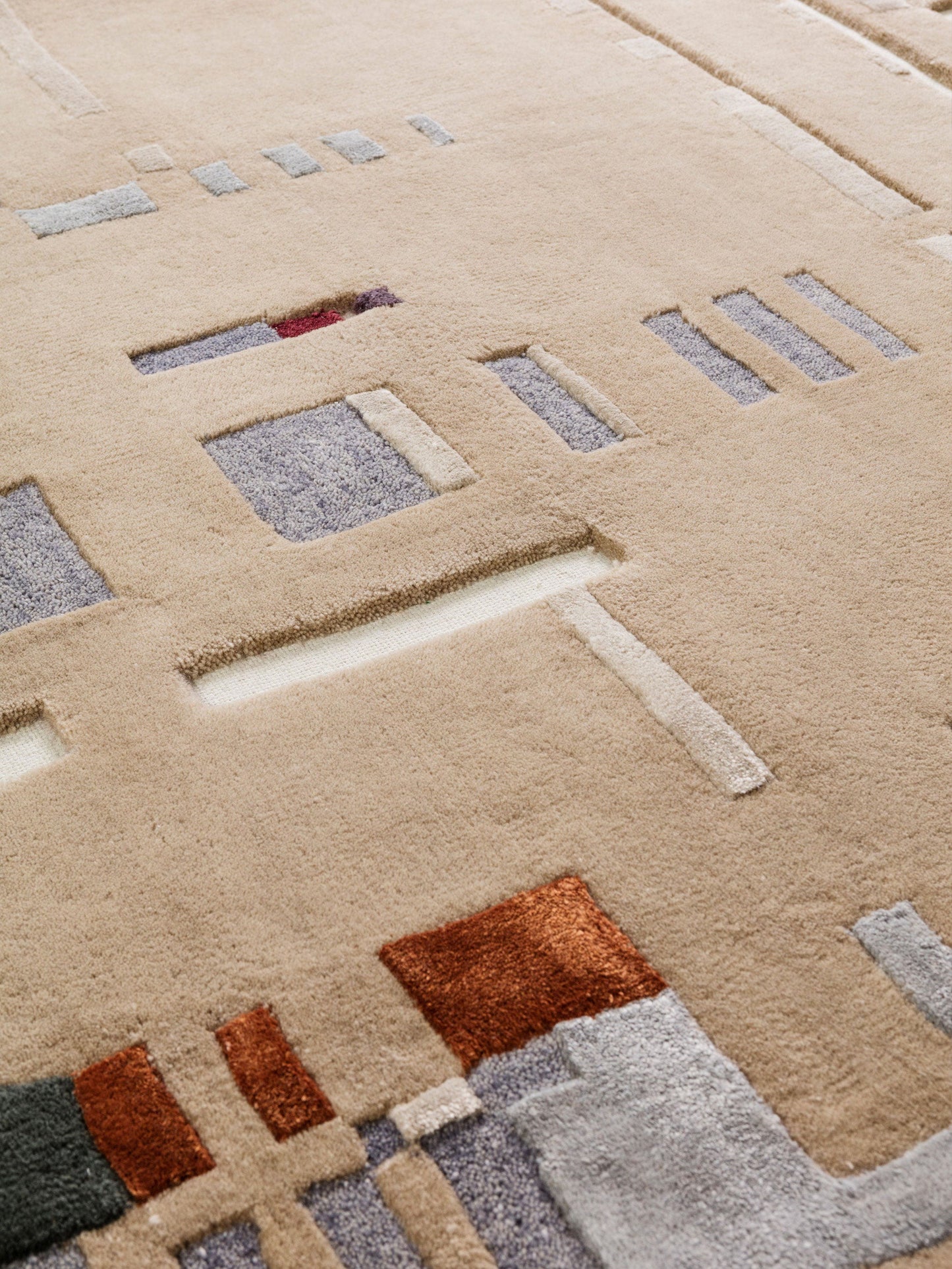 Tapis tufté main gris ardoise urbain