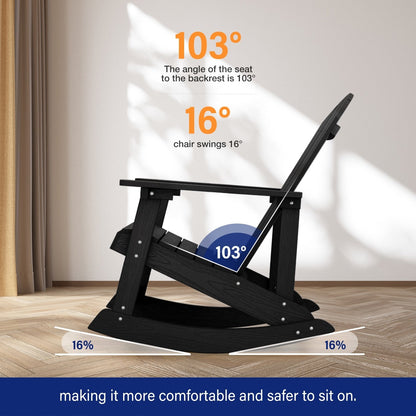 Chaise à bascule d'extérieur toutes saisons WINSOON, lot de 2