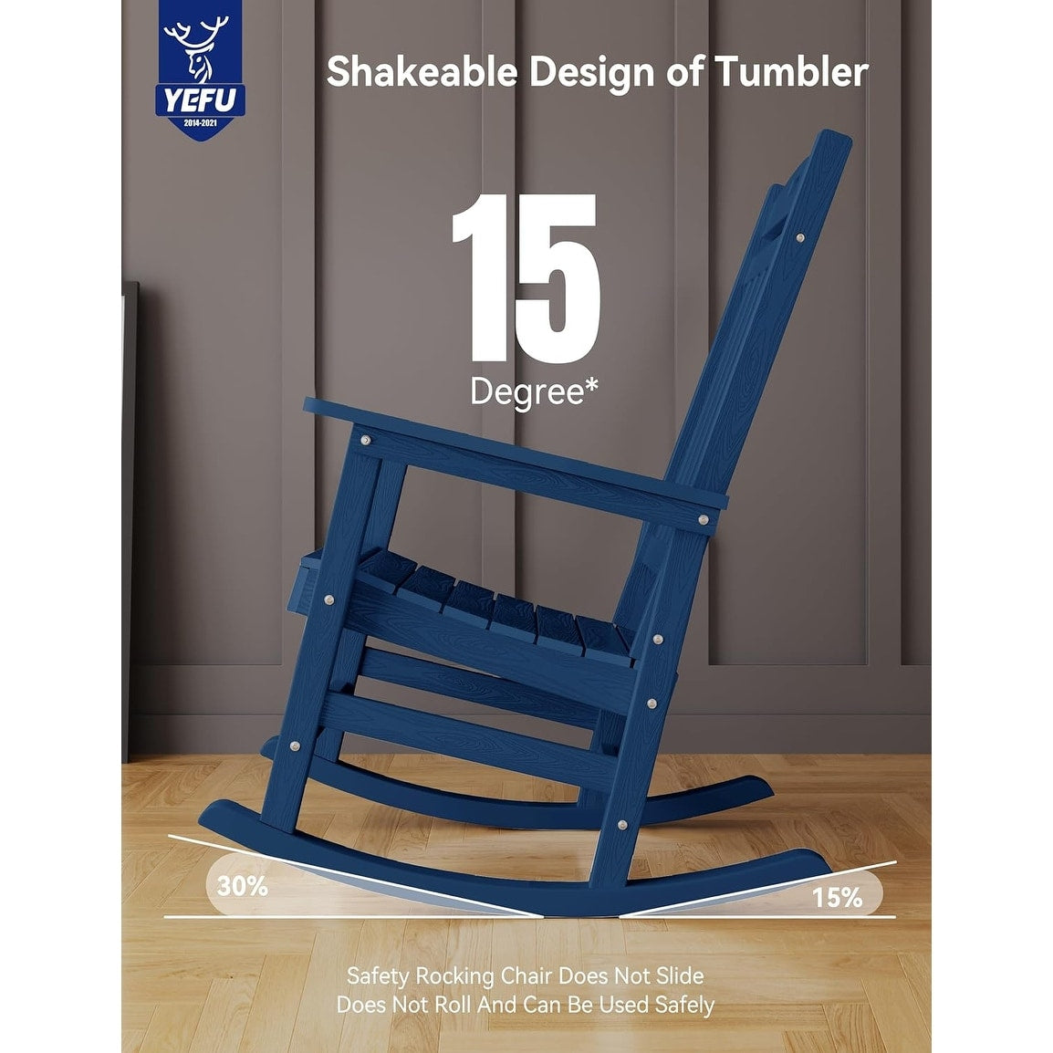 Chaise à bascule d'extérieur toutes saisons WINSOON, lot de 2