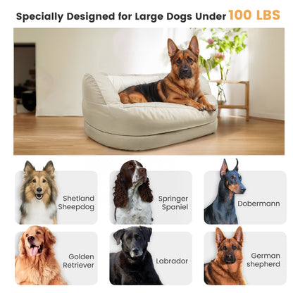 WOWMAX Lit orthopédique imperméable en mousse pour chien de grande taille