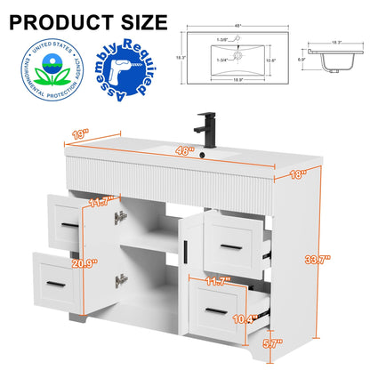 Ensemble de meuble-lavabo Wavy Line 30/36/48 avec lavabo et robinet