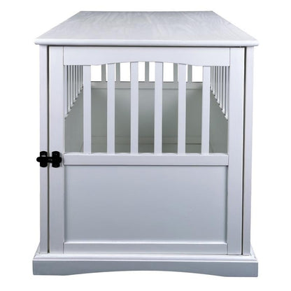 Table d'appoint en bois blanc pour cage pour animaux de compagnie avec porte verrouillable