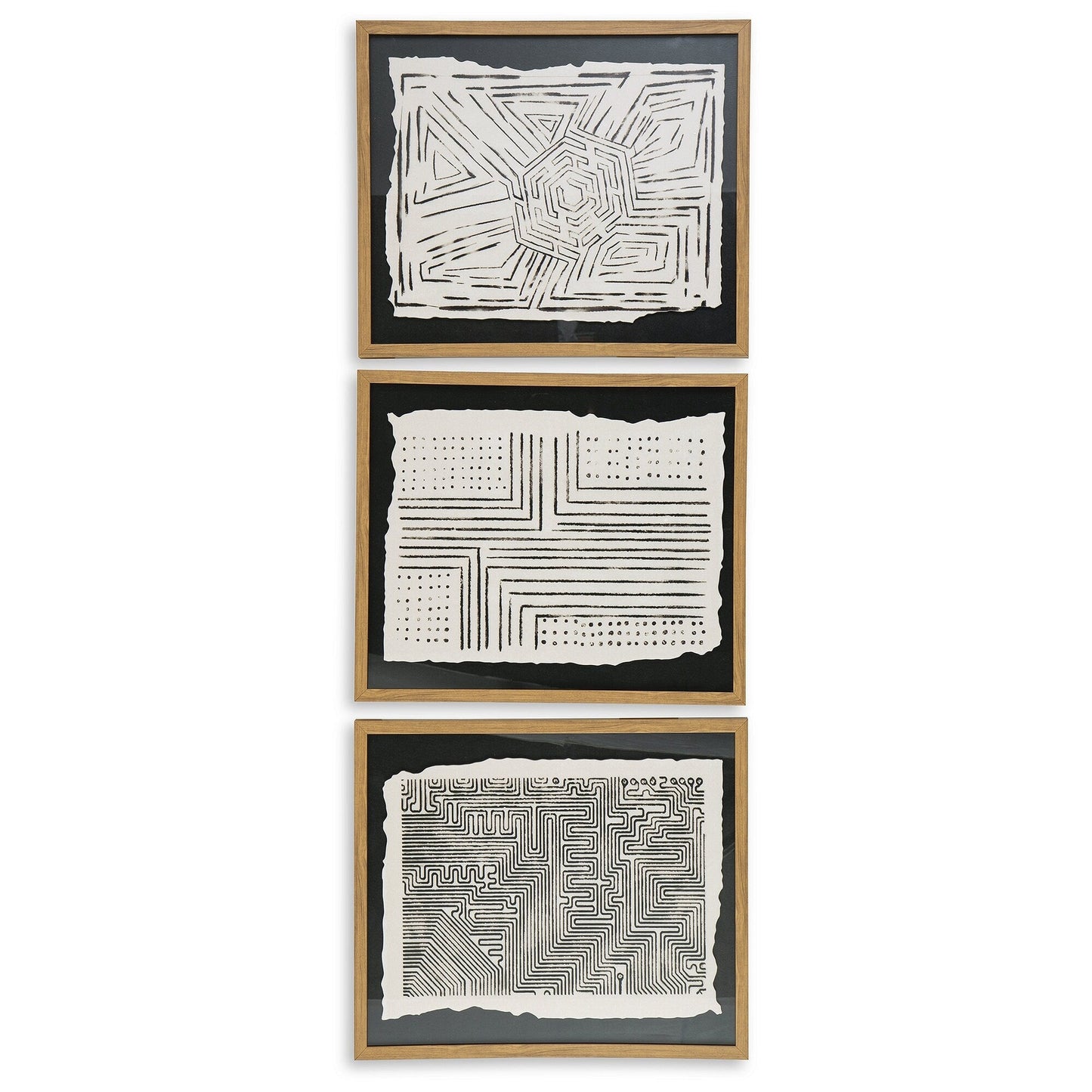 Décoration murale Wonderstow noir/beige, lot de 3