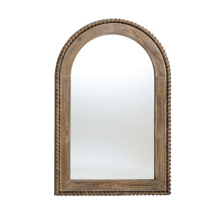 Miroir mural en arc avec cadre en bois, miroir mural de salle de bain - 39,25 H x 25,87 L x 1,5 P