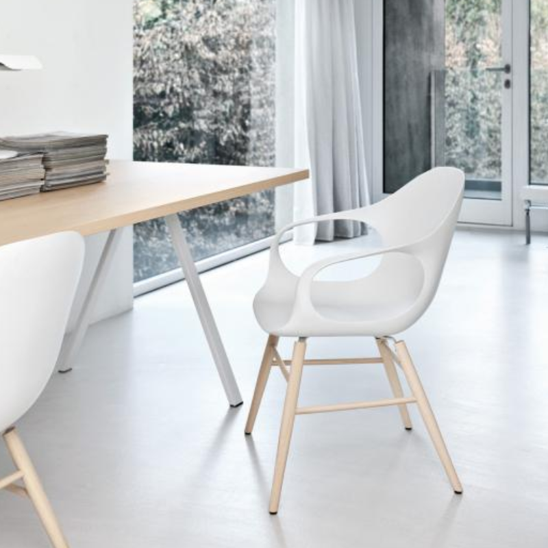 Chaise éléphant avec base en bois