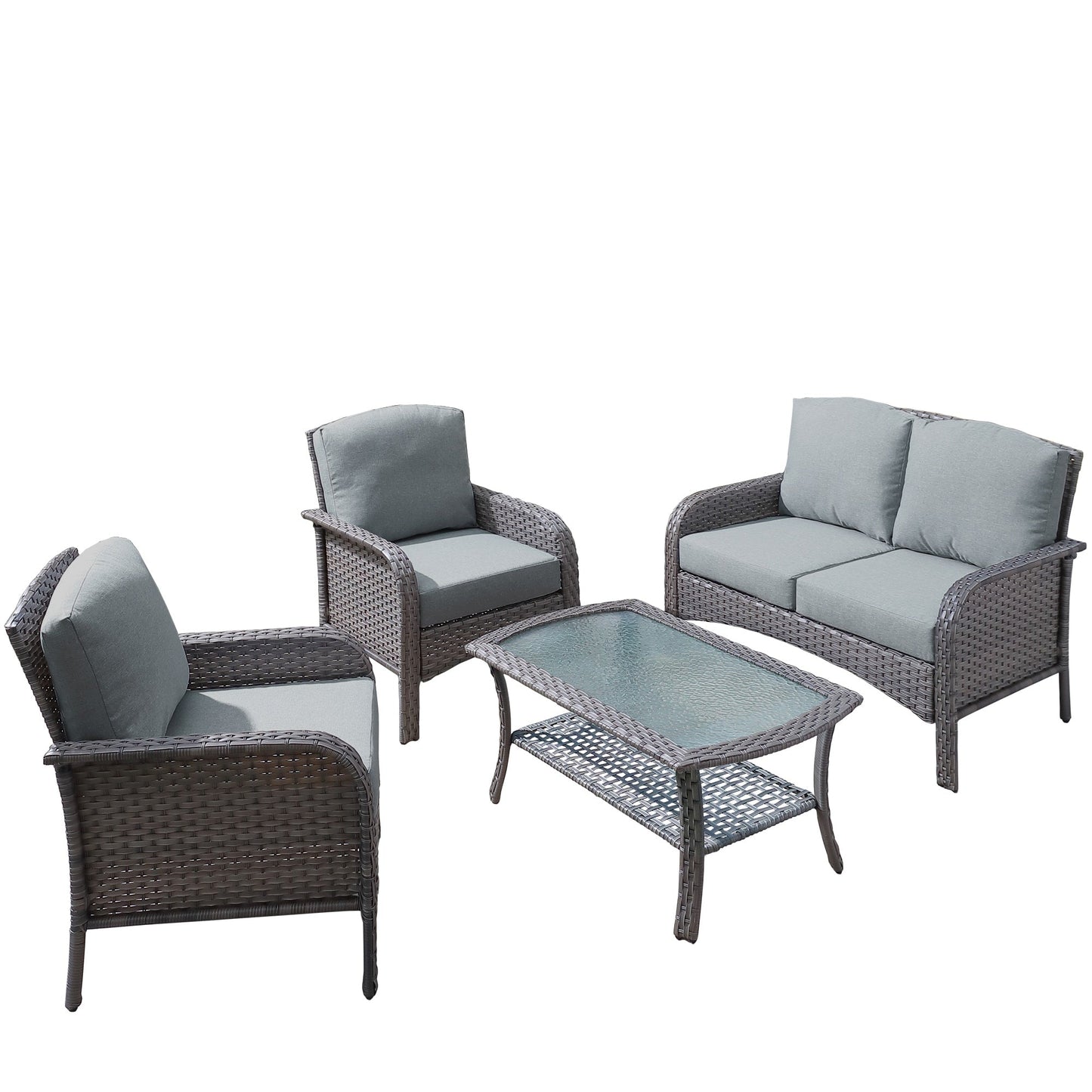 Ensemble de conversation de 4 pièces pour patio extérieur XIZZI avec table