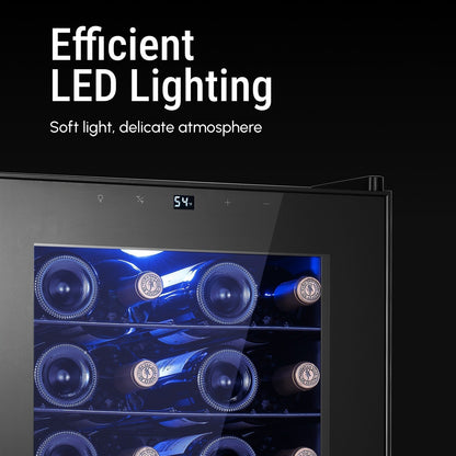 Réfrigérateur à vin/boissons de 17 pouces, 28 bouteilles, en acier inoxydable, pour usage domestique et commercial