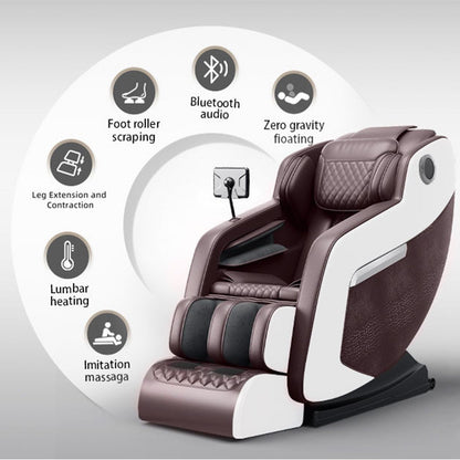 Fauteuil inclinable de massage à gravité zéro avec massage complet du corps, chauffage et audio Bluetooth intégré