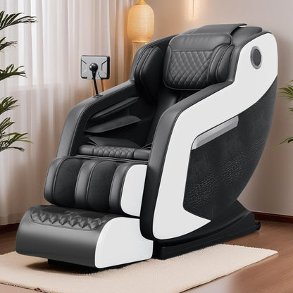 Fauteuil inclinable de massage à gravité zéro avec massage complet du corps, chauffage et audio Bluetooth intégré