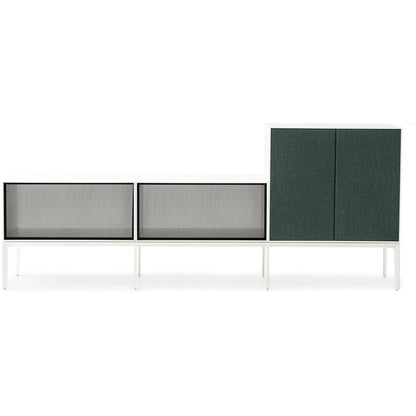 Système de rangement de bureau ADD S | Portes doubles ouvertes S + portes M