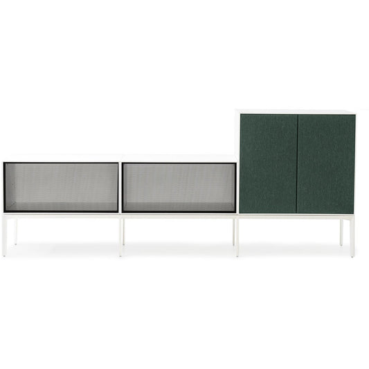 Système de rangement de bureau ADD S | Portes doubles ouvertes S + portes M