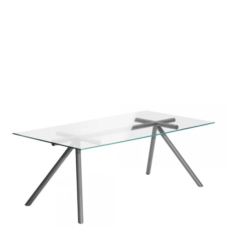 Table à manger W - Plateau en verre transparent