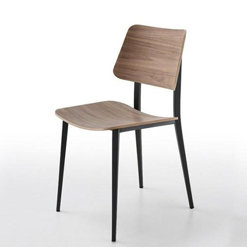 Chaise Joe en graphite/noyer flammé