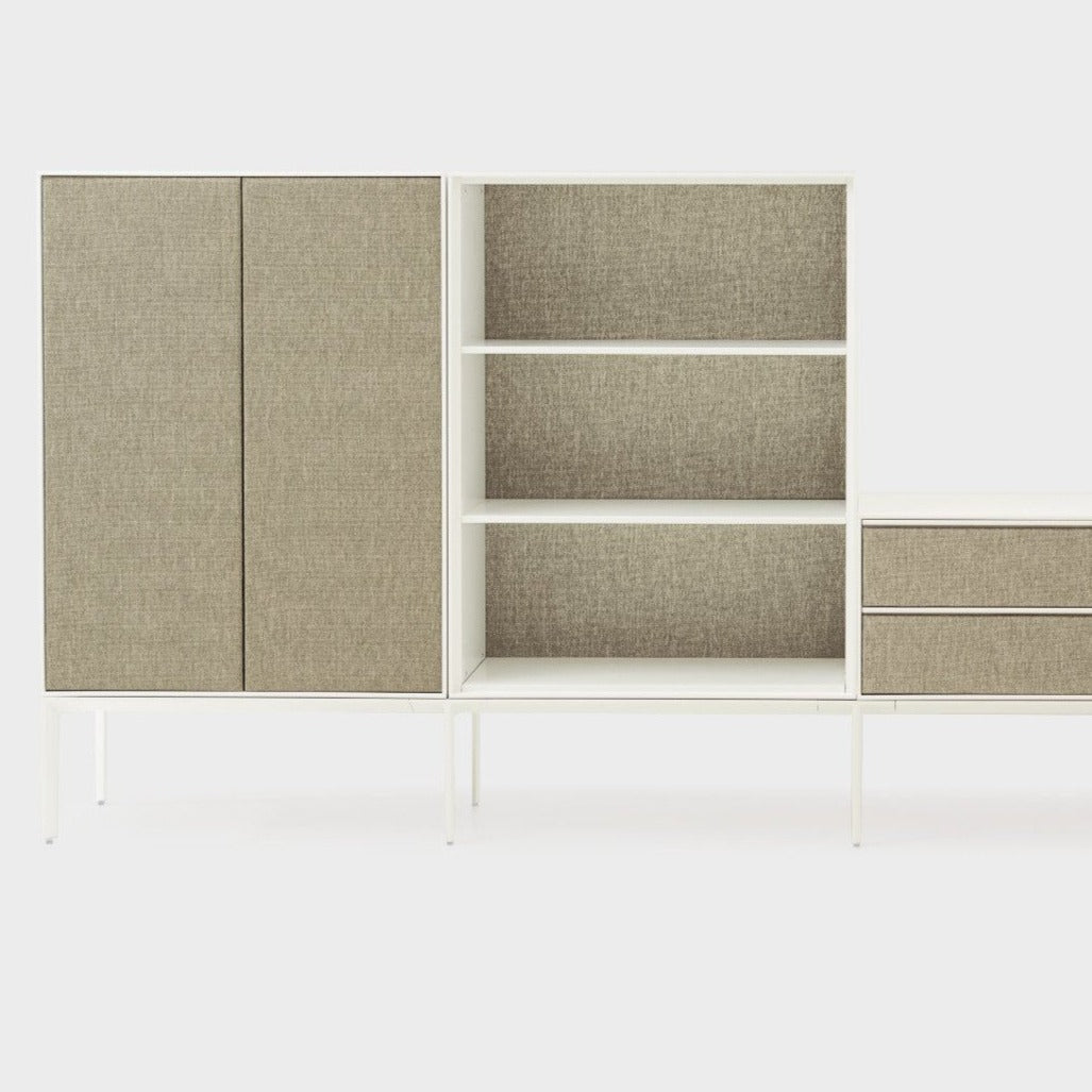 Système de rangement de bureau ADD S | Portes en L + ouverture en L + deux tiroirs doubles en S