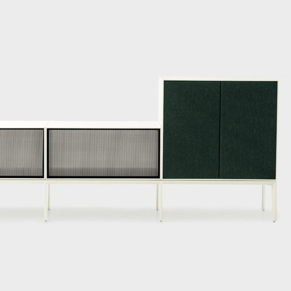 Système de rangement de bureau ADD S | Portes doubles ouvertes S + portes M