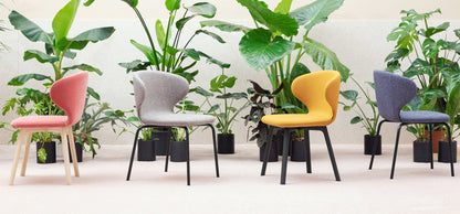 Chaise de salle à manger Mula avec base en acier tubulaire