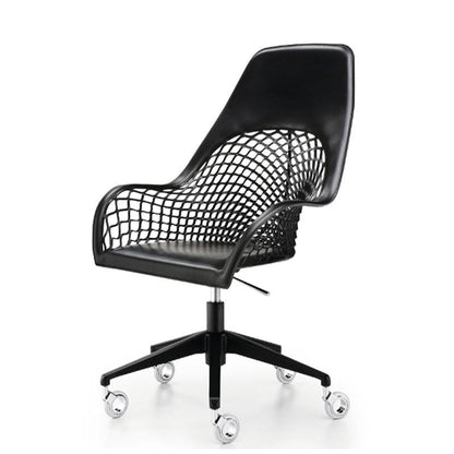 Chaise de bureau Guapa en cuir noir