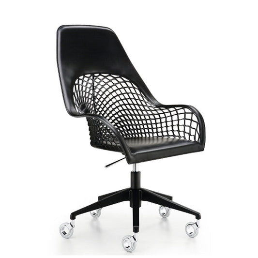 Chaise de bureau Guapa en cuir noir