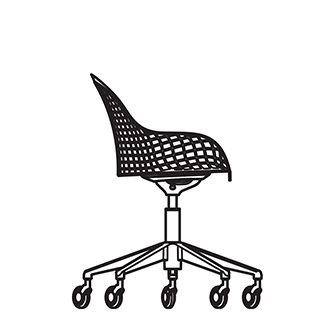 Fauteuil de bureau Guapa à dossier bas en cuir noir