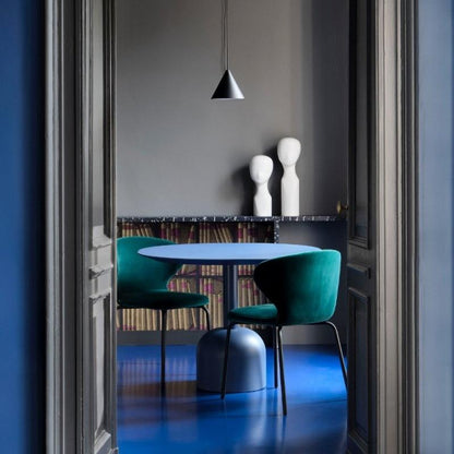 Chaise de salle à manger Mula avec base en acier tubulaire