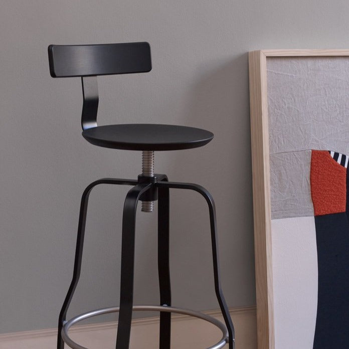 Tabouret pivotant réglable Giro avec dossier