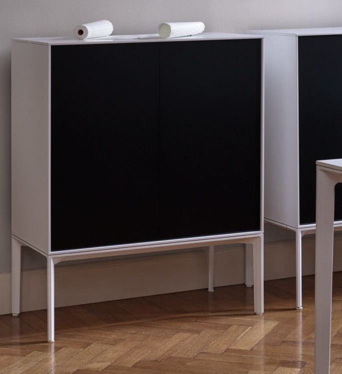 Système de rangement de bureau ADD S | L ouvert + S deux tiroirs doubles + M portes